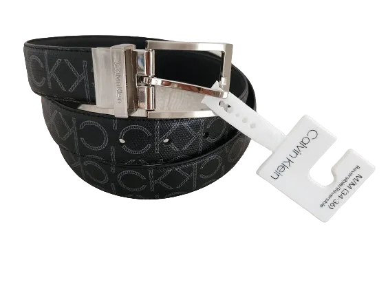 Cinturon negro logos reversible